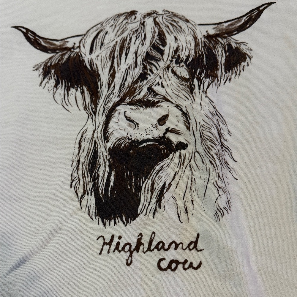 We The Free Cream Highland Cow Graphic Crewneck - Picture 7 of 15